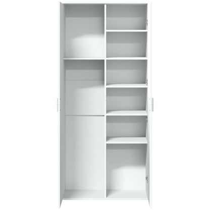 Highboard White 80x35x180 cm Engineered Wood