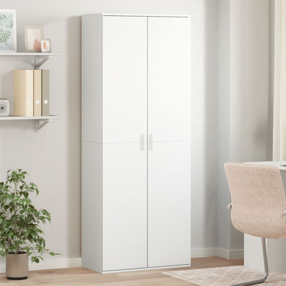 Highboard White 70x35x180 cm Engineered Wood