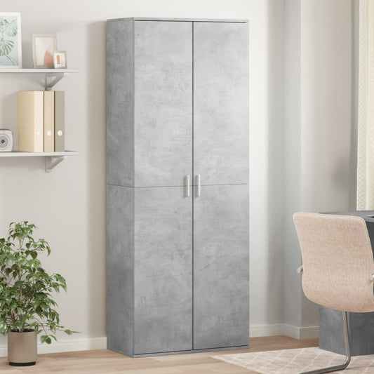 Highboard Concrete Grey 70x35x180 cm Engineered Wood