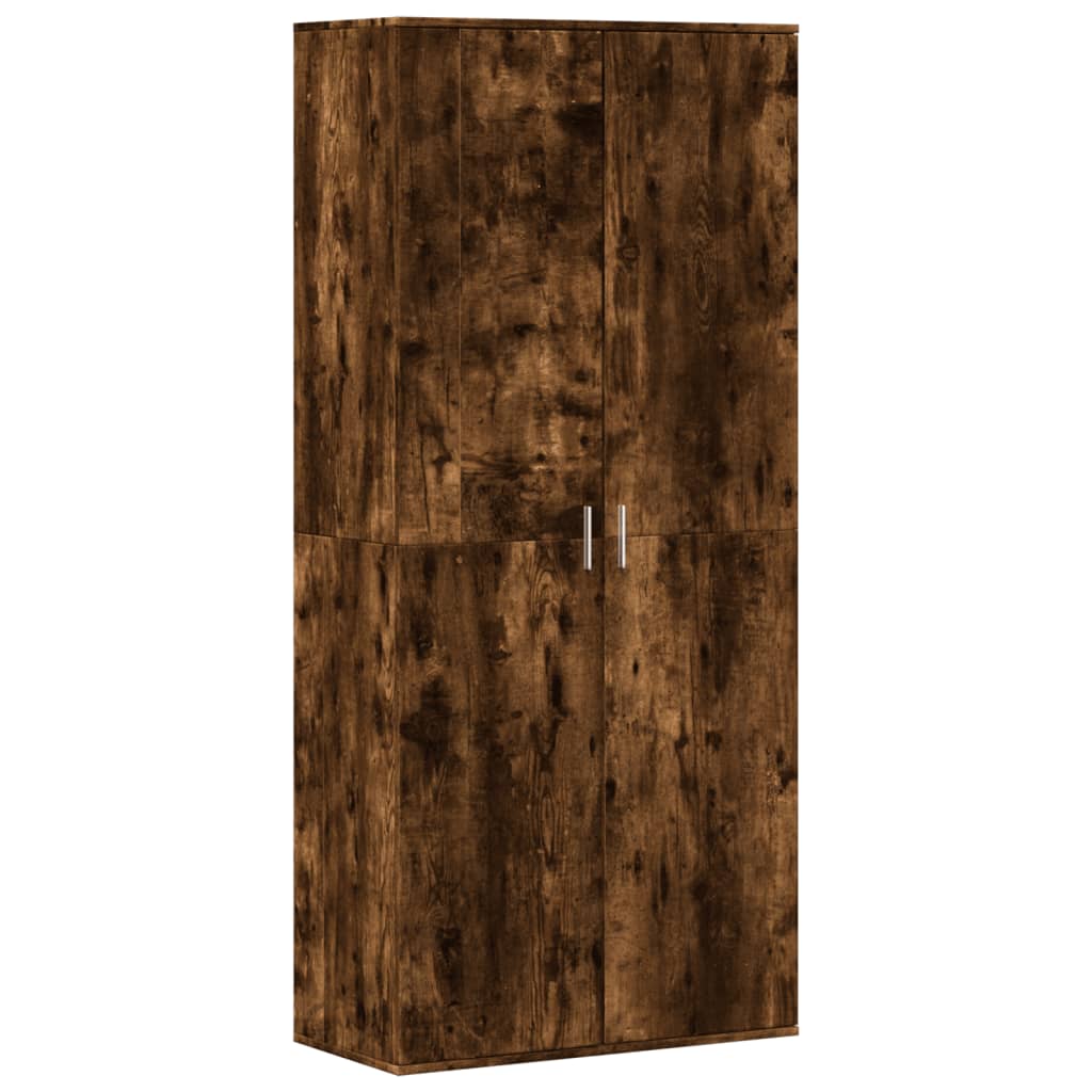 Shoe Cabinet Smoked Oak 80x39x178 cm Engineered Wood