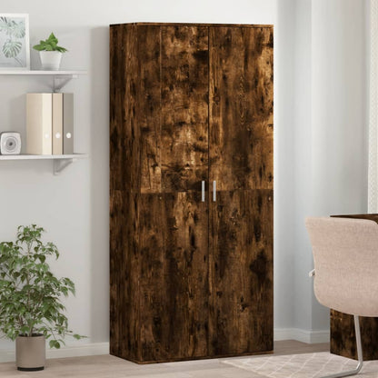 Shoe Cabinet Smoked Oak 80x39x178 cm Engineered Wood