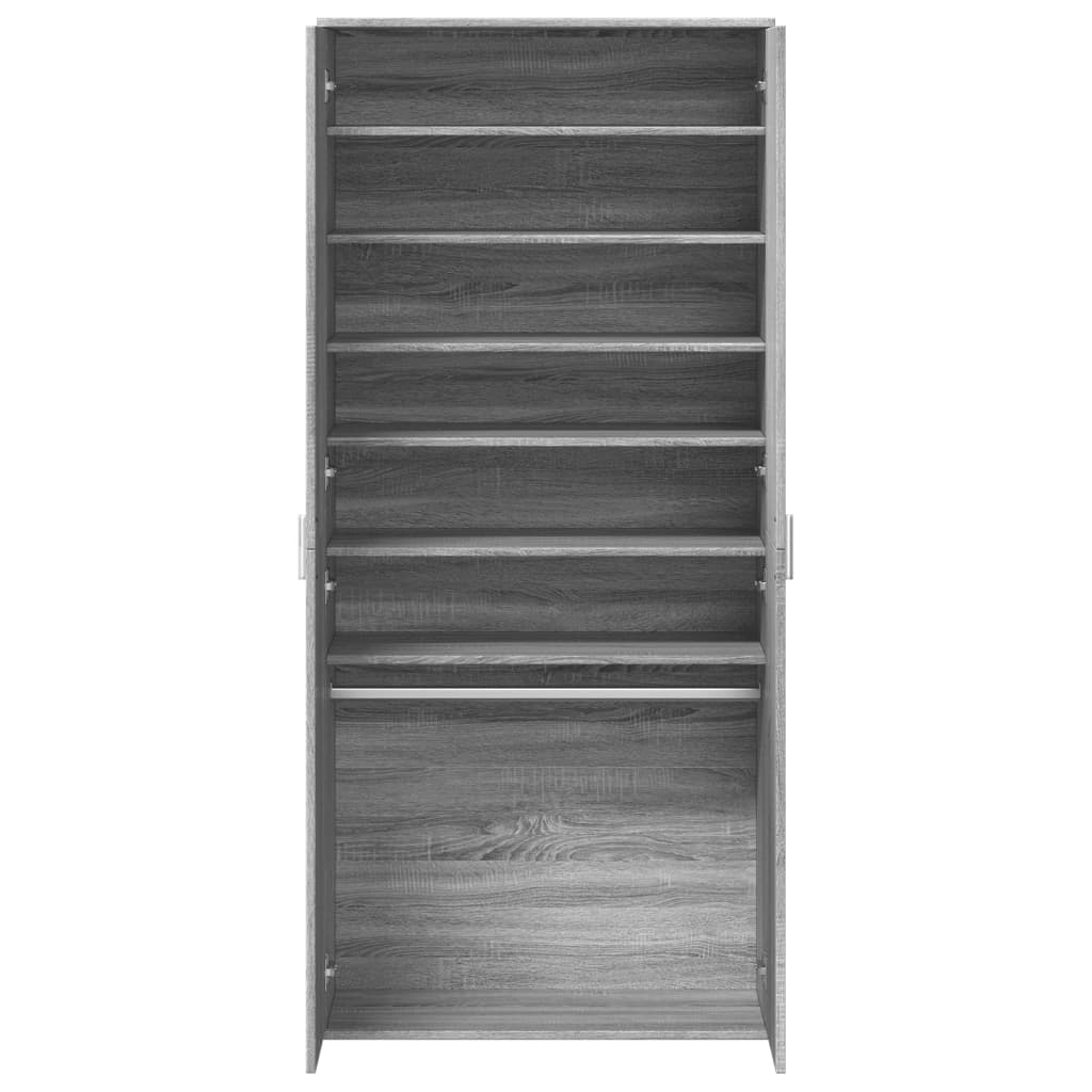 Shoe Cabinet Grey Sonoma 80x39x178 cm Engineered Wood