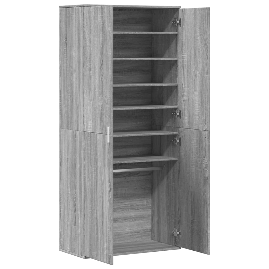 Shoe Cabinet Grey Sonoma 80x39x178 cm Engineered Wood