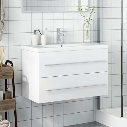 Bathroom Sink Cabinet with Built-in Basin White