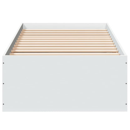 Bed Frame without Mattress White 75x190 cm Small Single Engineered Wood