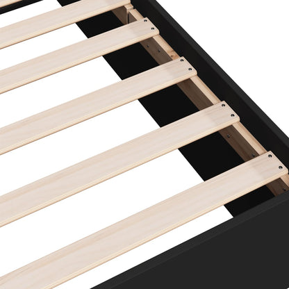 Bed Frame without Mattress Black 75x190 cm Small Single Engineered Wood