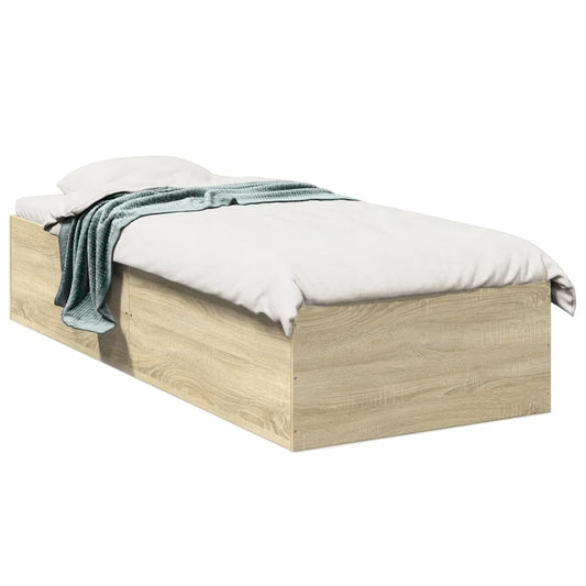 Bed Frame without Mattress Sonoma Oak 75x190 cm Engineered Wood