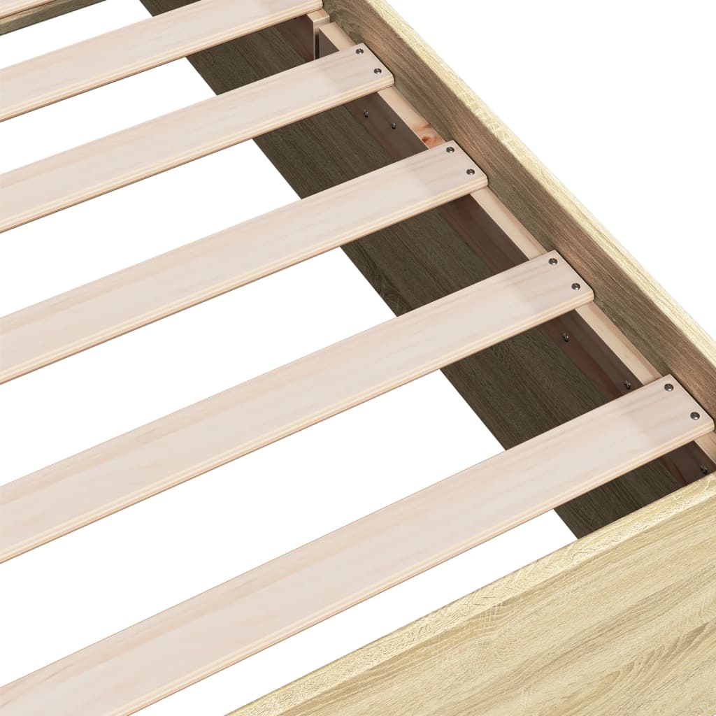 Bed Frame without Mattress Sonoma Oak 75x190 cm Small Single Engineered Wood