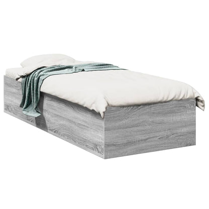 Bed Frame without Mattress Grey Sonoma 75x190 cm Small Single Engineered Wood