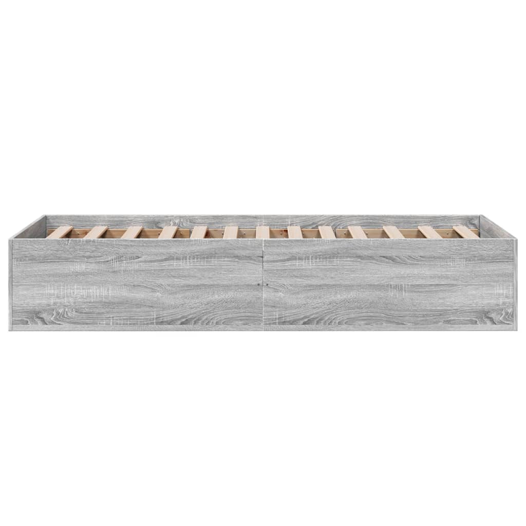 Bed Frame without Mattress Grey Sonoma 75x190 cm Small Single Engineered Wood