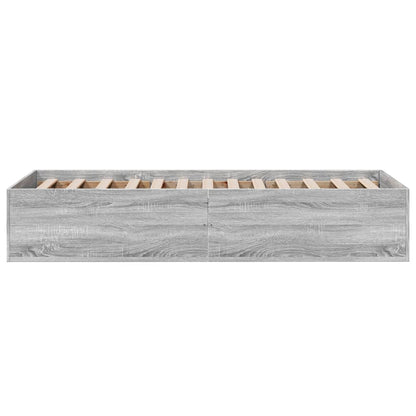 Bed Frame without Mattress Grey Sonoma 75x190 cm Small Single Engineered Wood