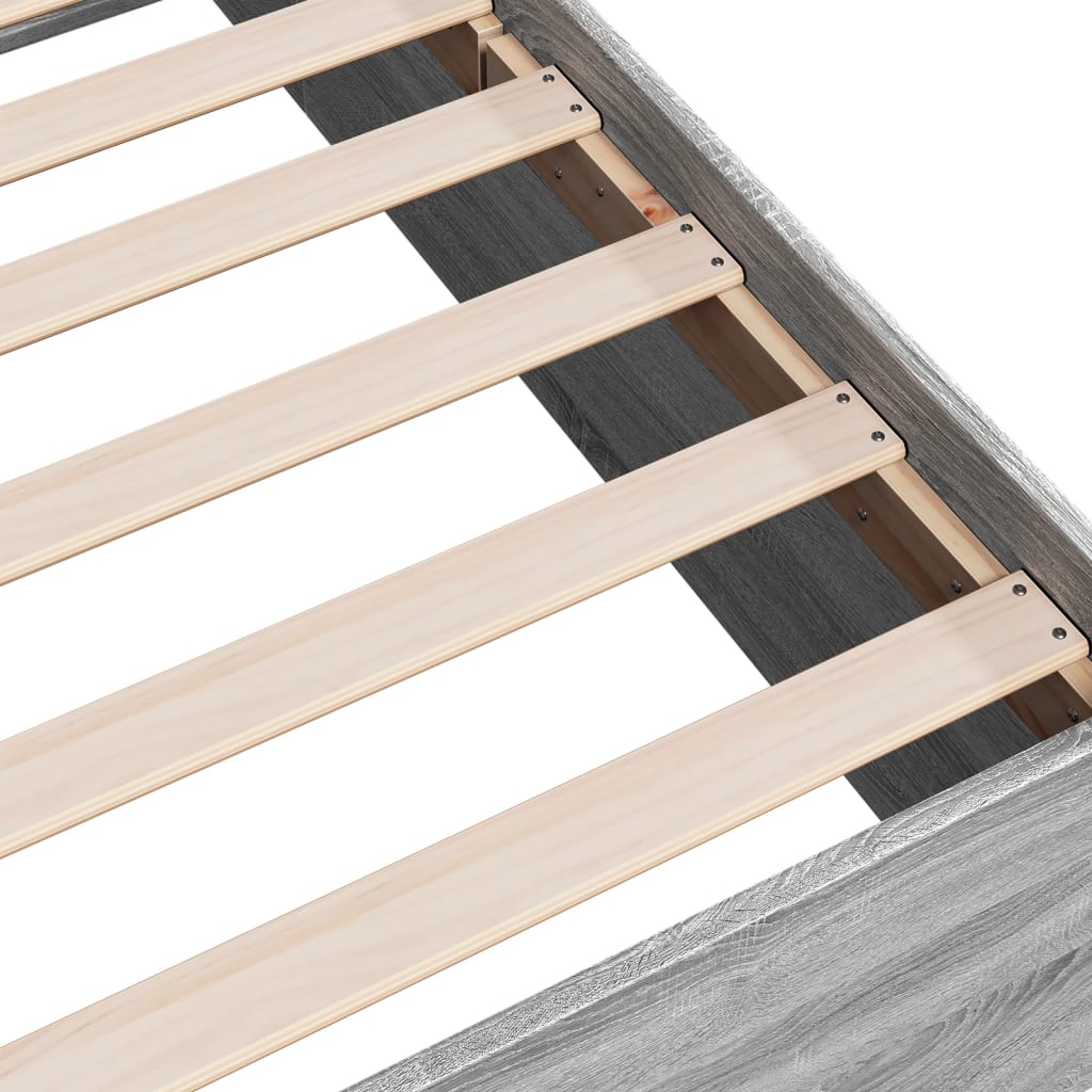 Bed Frame without Mattress Grey Sonoma 75x190 cm Small Single Engineered Wood