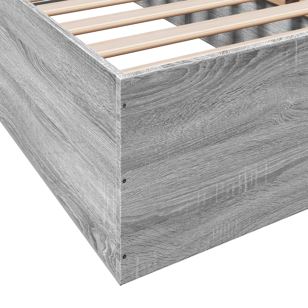 Bed Frame without Mattress Grey Sonoma 75x190 cm Small Single Engineered Wood