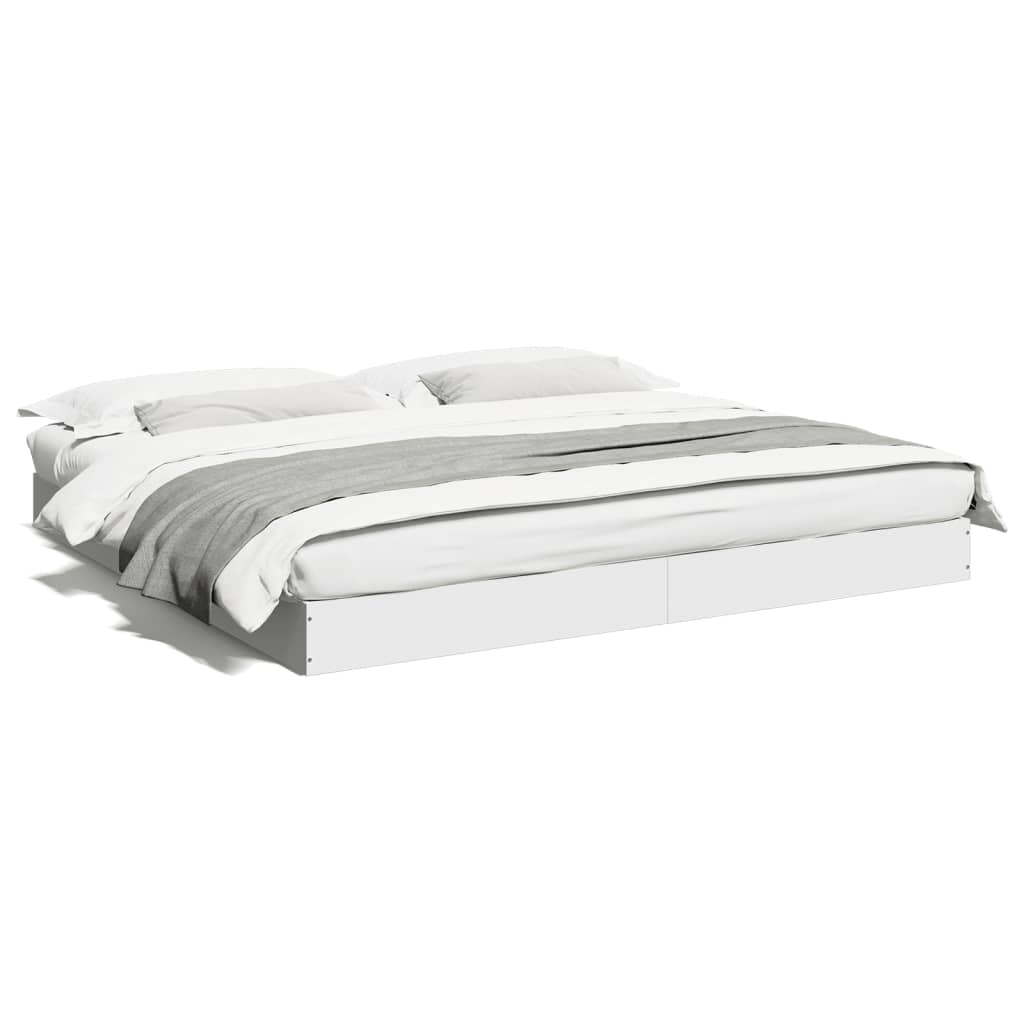 Bed Frame without Mattress White 180x200 cm Engineered Wood