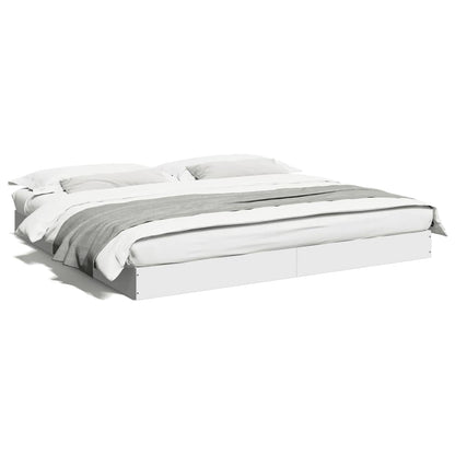 Bed Frame without Mattress White 180x200 cm Engineered Wood