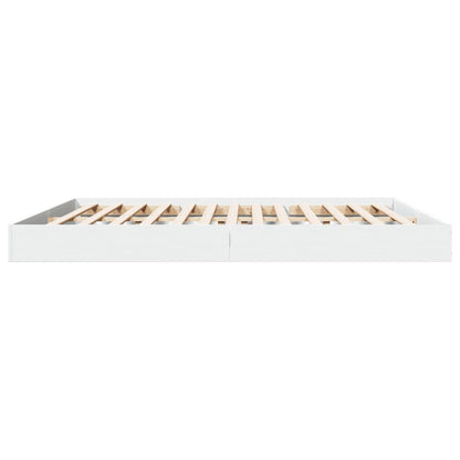 Bed Frame without Mattress White 180x200 cm Engineered Wood