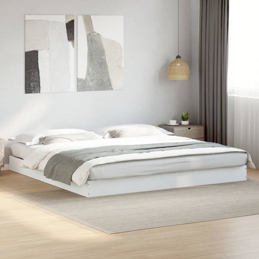 Bed Frame without Mattress White 180x200 cm Engineered Wood