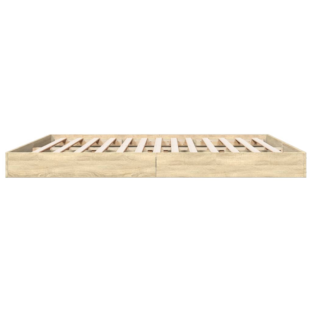 Bed Frame without Mattress Sonoma Oak 180x200 cm Engineered Wood