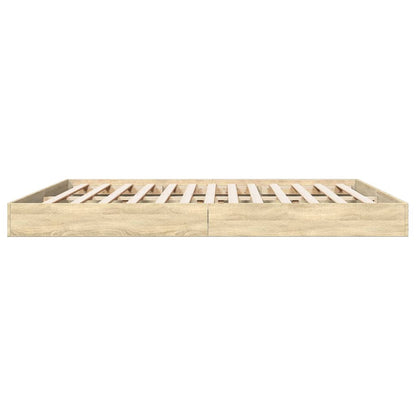 Bed Frame without Mattress Sonoma Oak 180x200 cm Engineered Wood