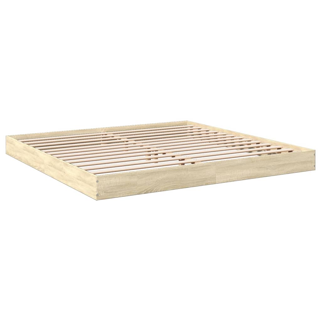 Bed Frame without Mattress Sonoma Oak 180x200 cm Engineered Wood
