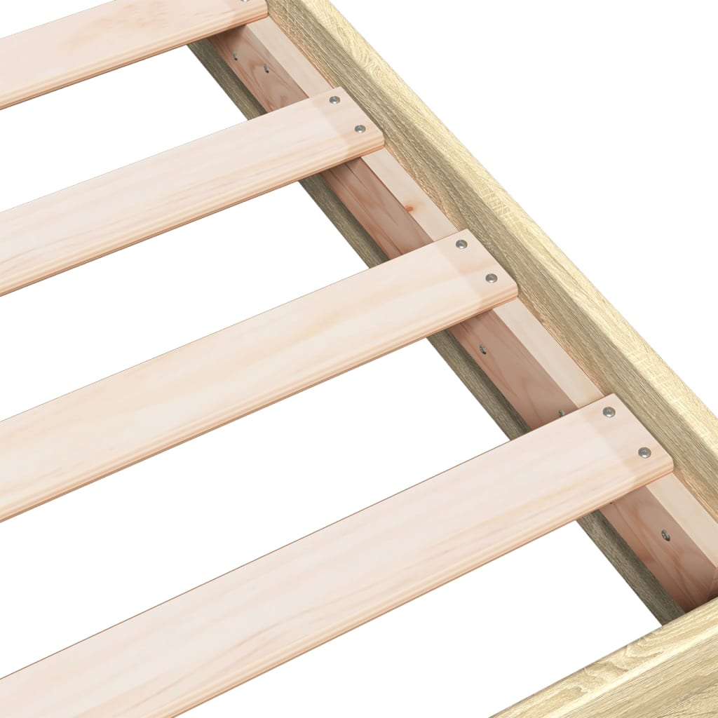 Bed Frame without Mattress Sonoma Oak 180x200 cm Engineered Wood