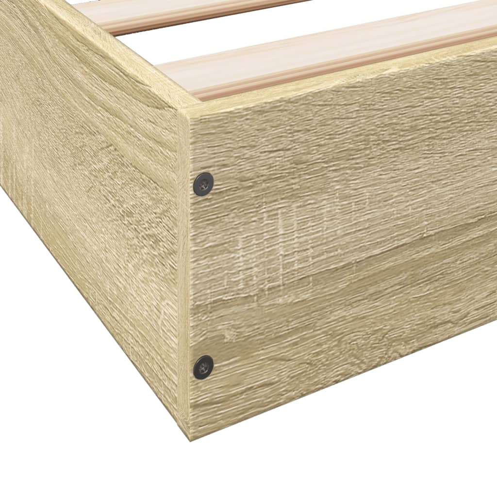 Bed Frame without Mattress Sonoma Oak 180x200 cm Engineered Wood