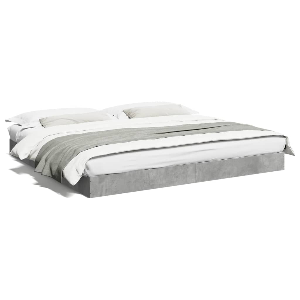 Bed Frame without Mattress Concrete Grey 180x200 cm