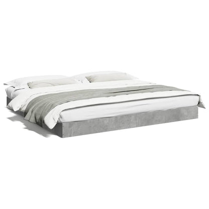 Bed Frame without Mattress Concrete Grey 180x200 cm