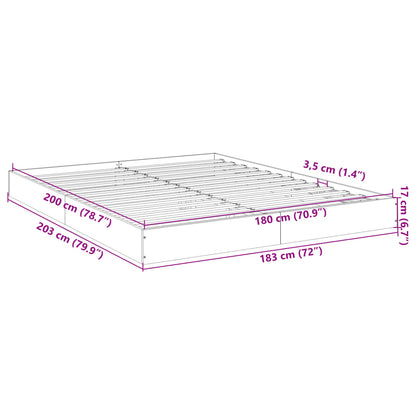 Bed Frame without Mattress Concrete Grey 180x200 cm