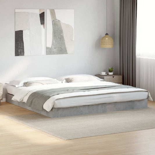 Bed Frame without Mattress Concrete Grey 180x200 cm