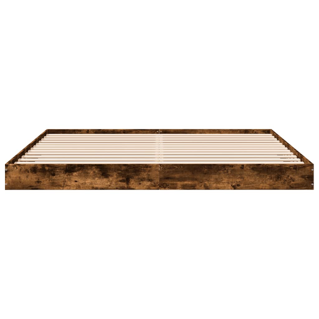 Bed Frame without Mattress Smoked Oak 180x200 cm Engineered Wood