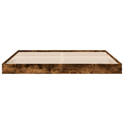Bed Frame without Mattress Smoked Oak 180x200 cm Engineered Wood