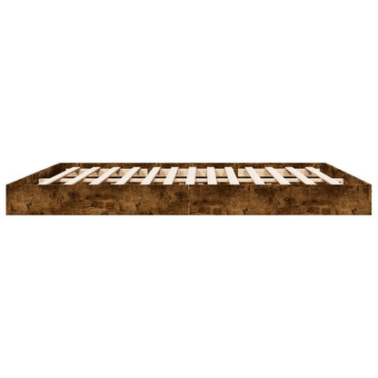 Bed Frame without Mattress Smoked Oak 180x200 cm Engineered Wood