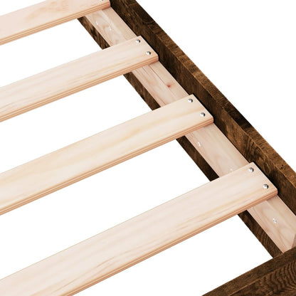 Bed Frame without Mattress Smoked Oak 180x200 cm Engineered Wood