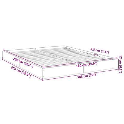 Bed Frame without Mattress Smoked Oak 180x200 cm Engineered Wood