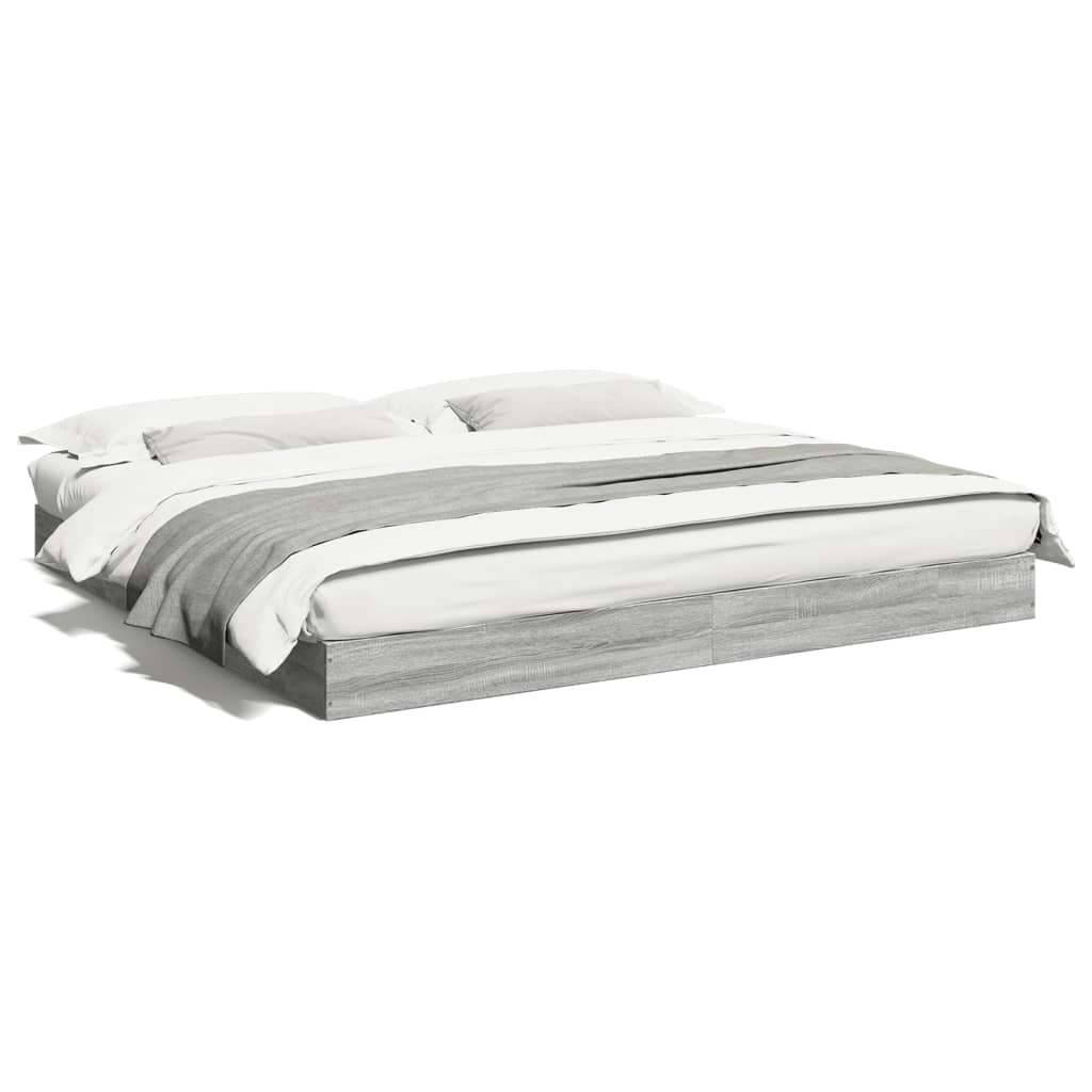 Bed Frame without Mattress Grey Sonoma 180x200 cm Engineered Wood