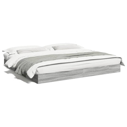 Bed Frame without Mattress Grey Sonoma 180x200 cm Engineered Wood