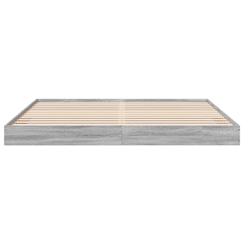 Bed Frame without Mattress Grey Sonoma 180x200 cm Engineered Wood