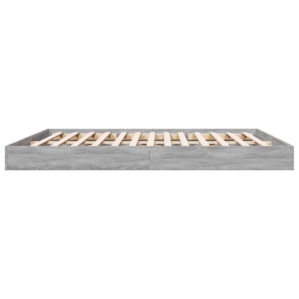 Bed Frame without Mattress Grey Sonoma 180x200 cm Engineered Wood