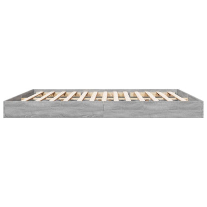 Bed Frame without Mattress Grey Sonoma 180x200 cm Engineered Wood