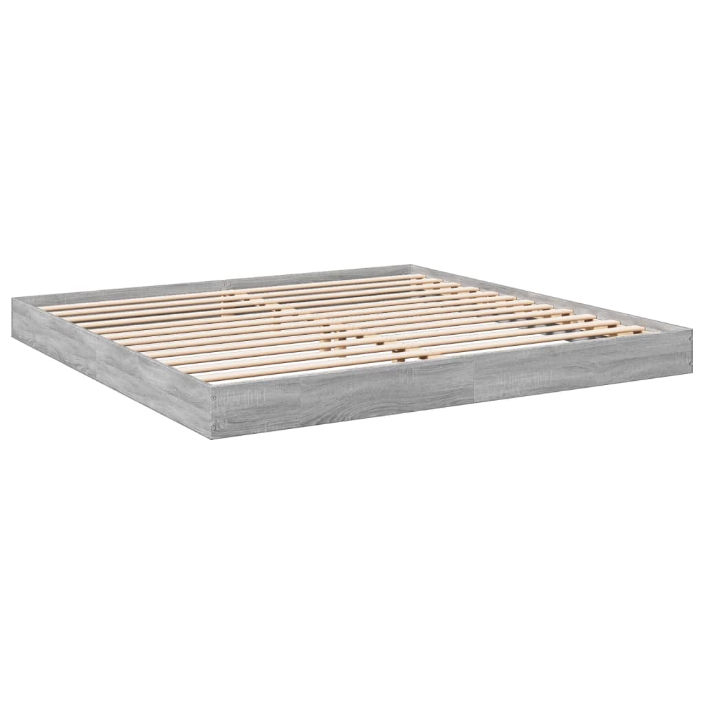 Bed Frame without Mattress Grey Sonoma 180x200 cm Engineered Wood