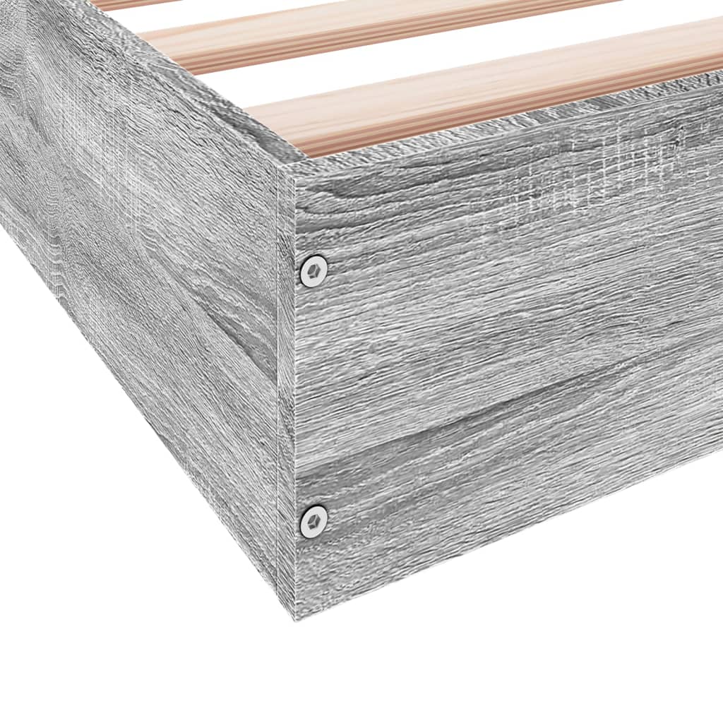 Bed Frame without Mattress Grey Sonoma 180x200 cm Engineered Wood
