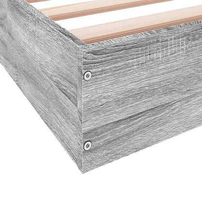 Bed Frame without Mattress Grey Sonoma 180x200 cm Engineered Wood
