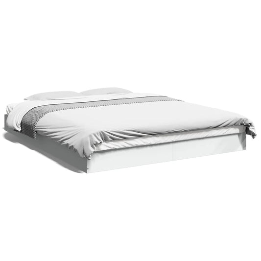 Bed Frame without Mattress White 160x200 cm Engineered Wood