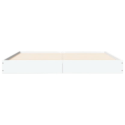 Bed Frame without Mattress White 160x200 cm Engineered Wood