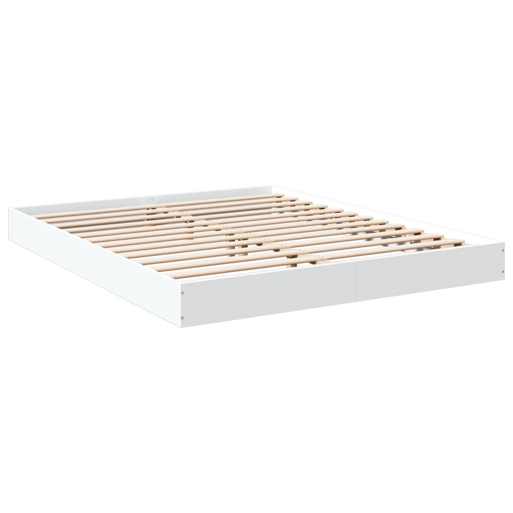 Bed Frame without Mattress White 160x200 cm Engineered Wood