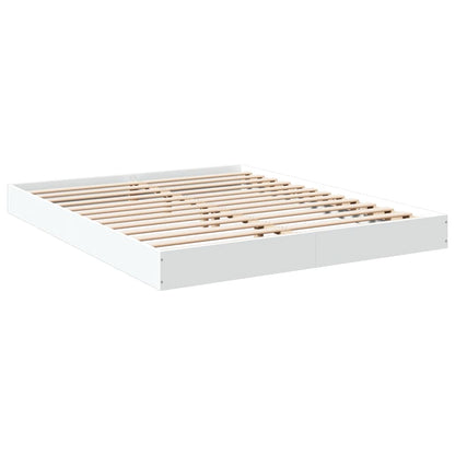 Bed Frame without Mattress White 160x200 cm Engineered Wood