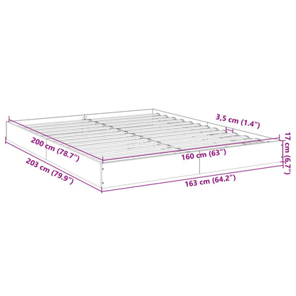 Bed Frame without Mattress White 160x200 cm Engineered Wood