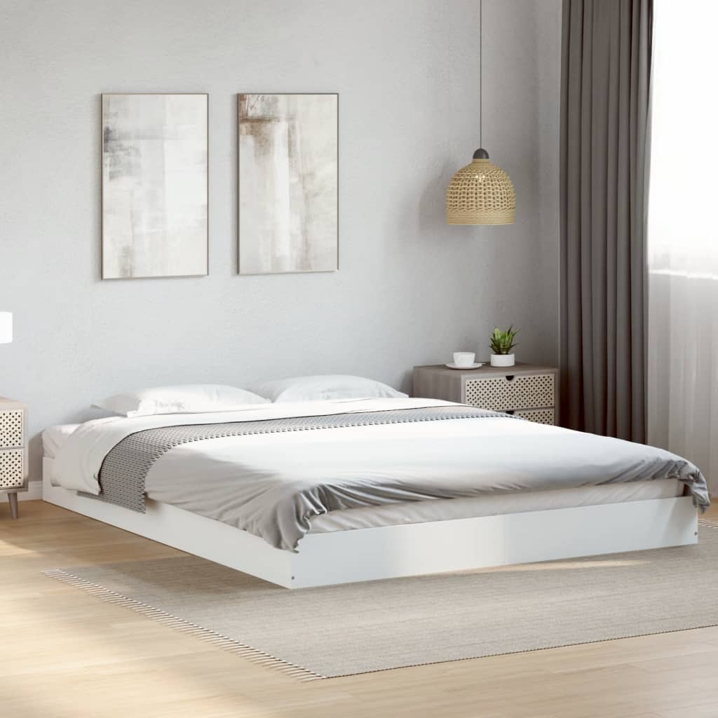 Bed Frame without Mattress White 160x200 cm Engineered Wood