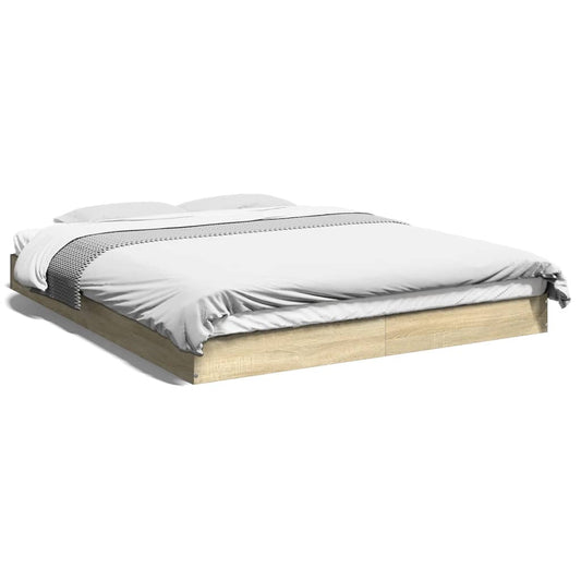 Bed Frame without Mattress Sonoma Oak 160x200cm Engineered Wood